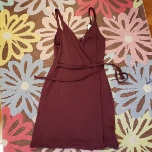 Maroon Wrap Around Dress